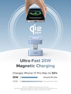 MagFlow 2-in-1 Magnetic Wireless Charger (Qi2 25W, MagSafe-Compatible)