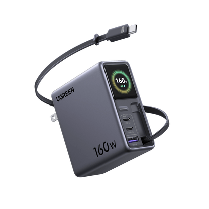 UGREEN Nexode Pro 160W Charger with Retractable USB-C Cable